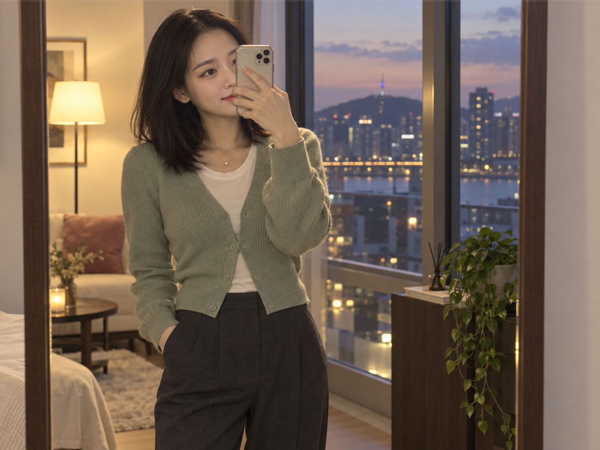 인천광역시 남동구 이동과 방문 일정을 안내하는 젊은 성인 한국 여성 관리사